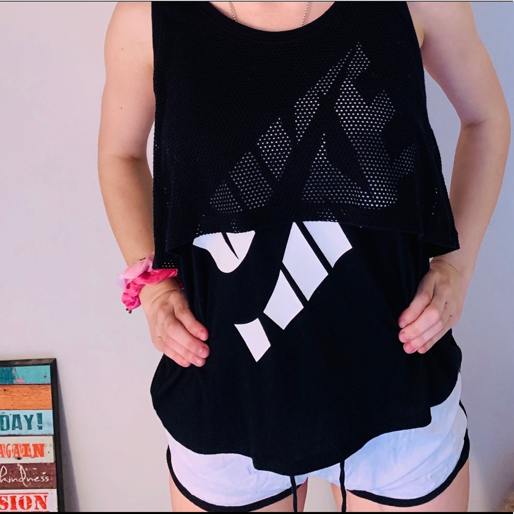 Nike half mesh workout top